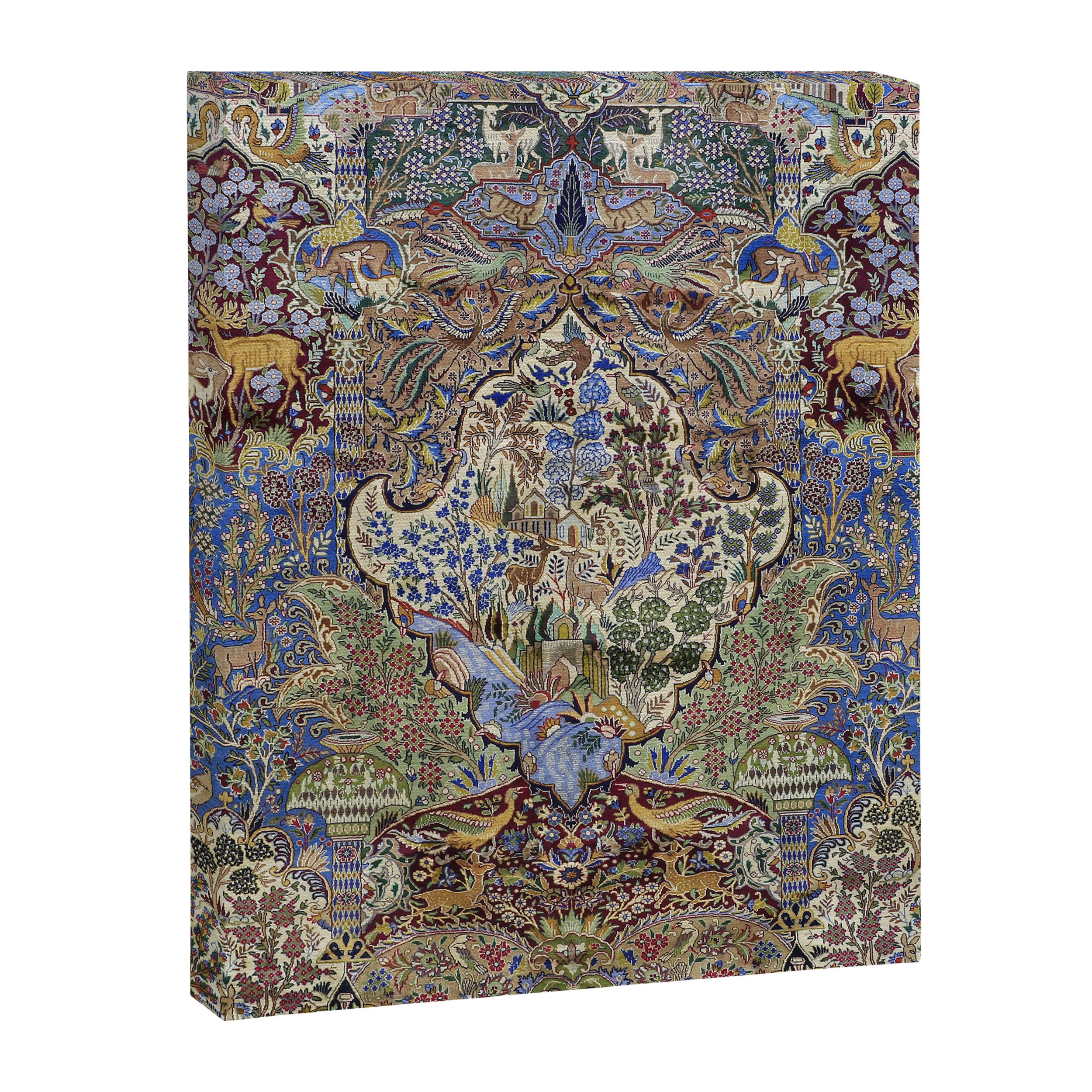 Majestic Cobalt Gold Antique Persian Kashmar Canvas Print Gallery Image 8