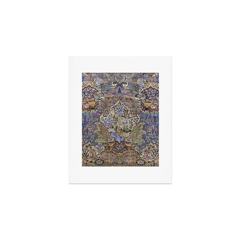 Majestic Cobalt Gold Antique Persian Kashmar Art Print Gallery Image 1
