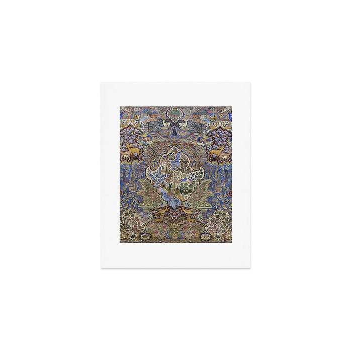 Majestic Cobalt Gold Antique Persian Kashmar Art Print Gallery Image 1