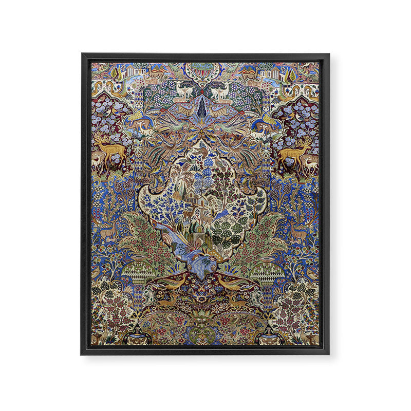 Majestic Cobalt Gold Antique Persian Kashmar Framed Canvas Print Gallery Image 8