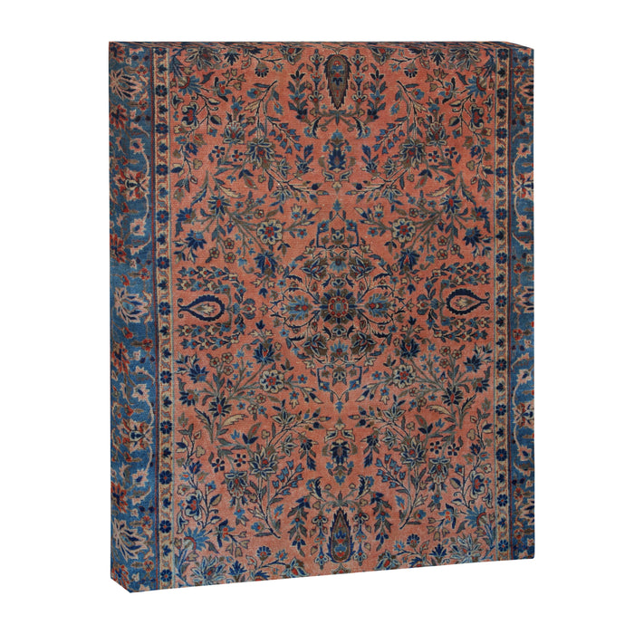 Manchester Kashan Floral Peach Persian Rug Print Canvas Print Gallery Image 1