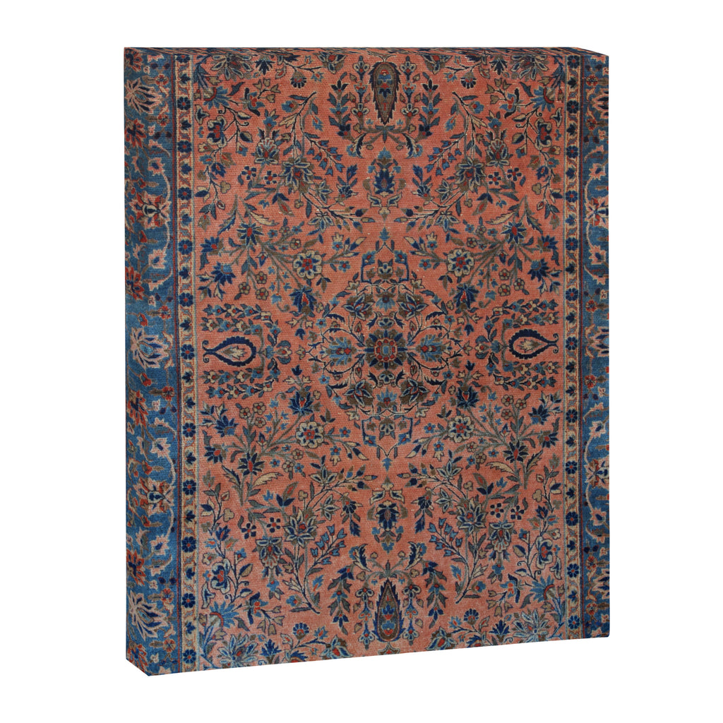 Manchester Kashan Floral Peach Persian Rug Print Canvas Print Gallery Image 6