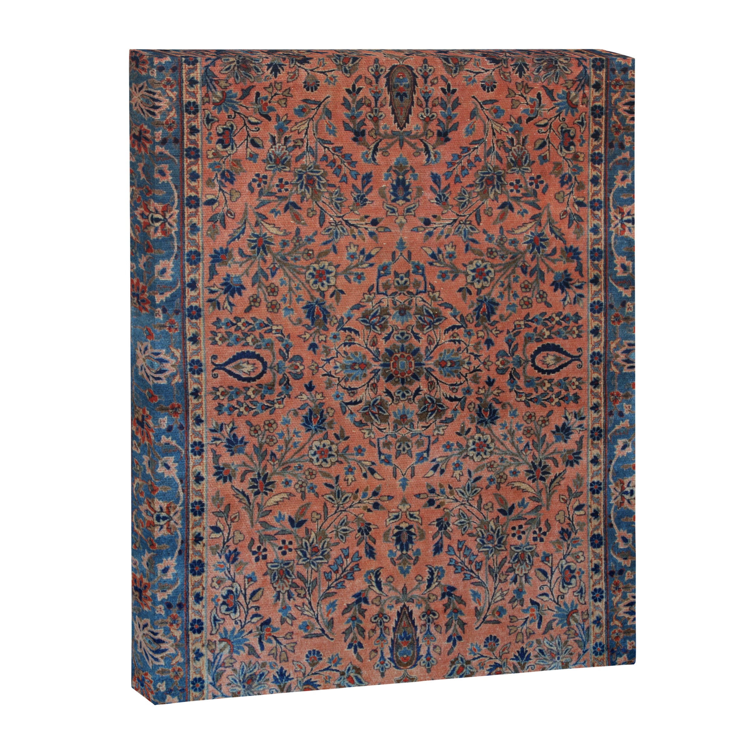 Manchester Kashan Floral Peach Persian Rug Print Canvas Print Gallery Image 6
