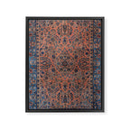 Manchester Kashan Floral Peach Persian Rug Print Framed Canvas Print Gallery Image 6