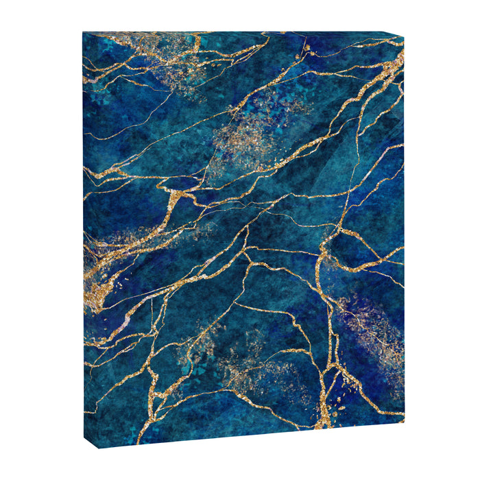Marble Blue Gold Gem Stone Art Canvas Print Gallery Image 1