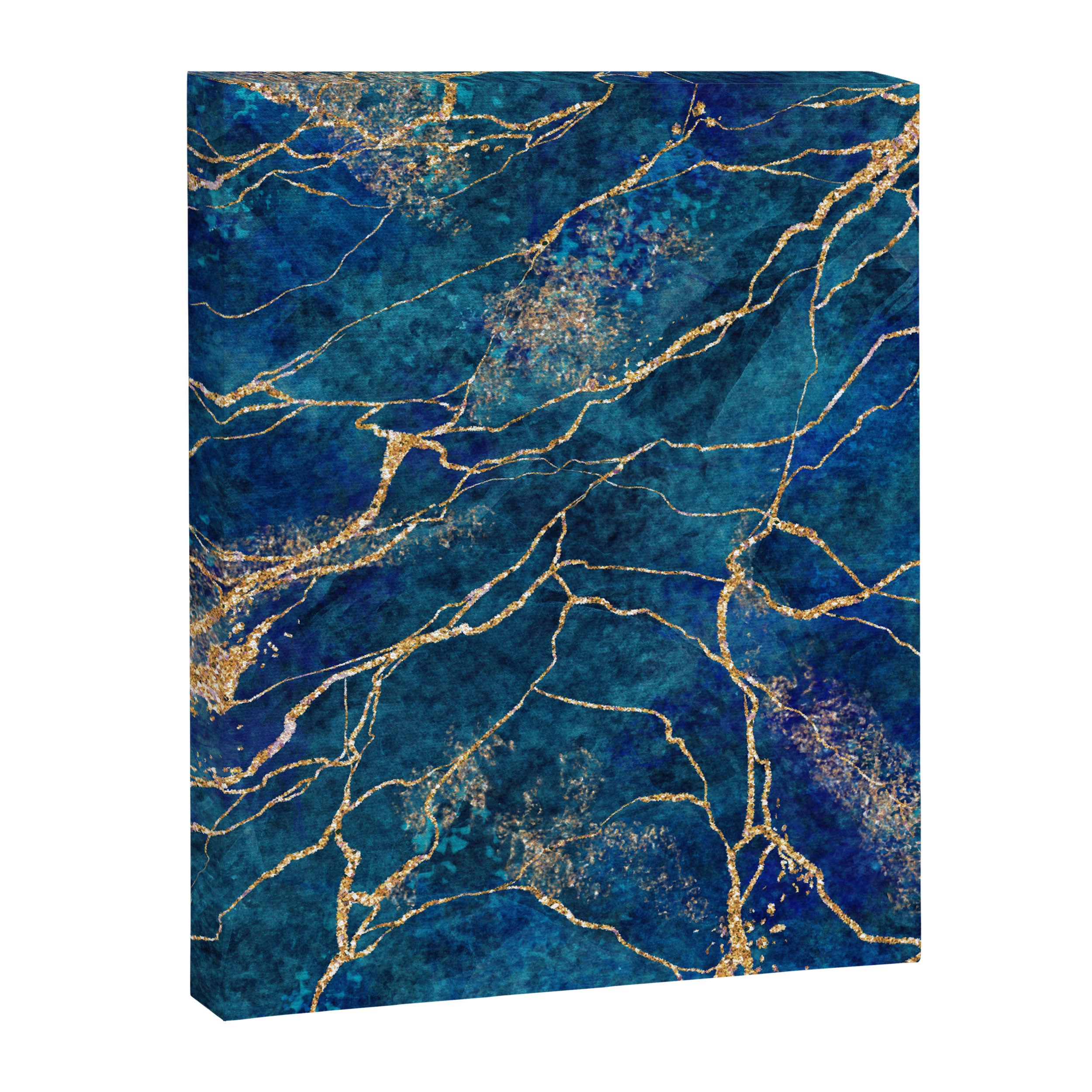 Marble Blue Gold Gem Stone Art Canvas Print Gallery Image 8