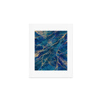 Marble Blue Gold Gem Stone Art Art Print Gallery Image 1