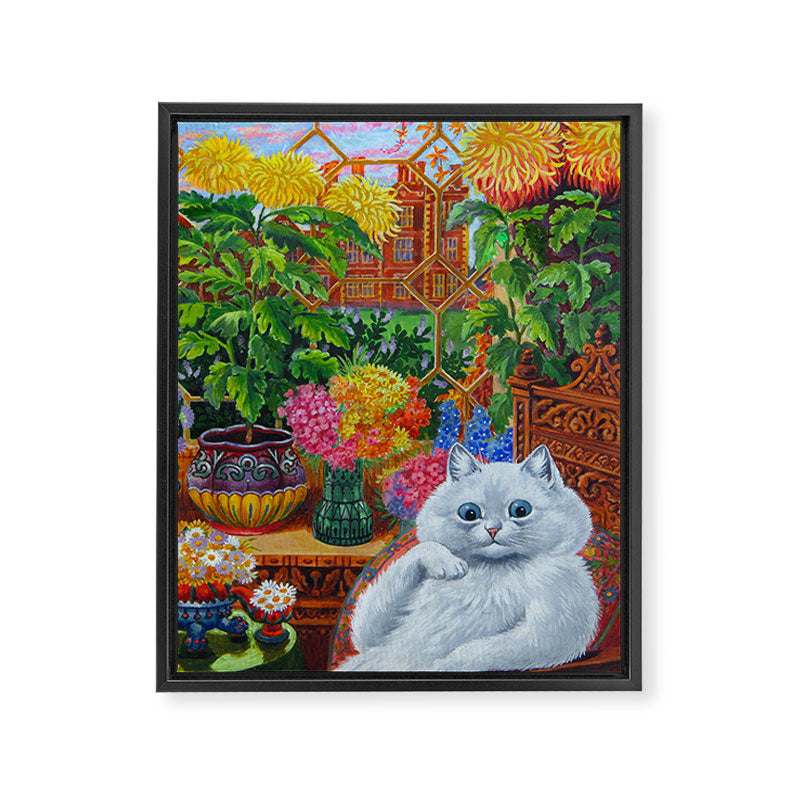 'Master of Cat College' Vintage Cat Art by Louis Wain Framed Canvas Print Gallery Image 6