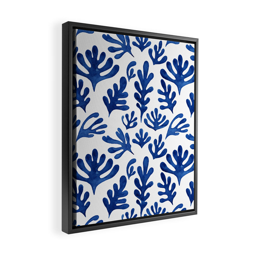 Matisse Blue Cut Outs Mid Century Modern Art Pattern Framed Canvas Print Gallery Image 2