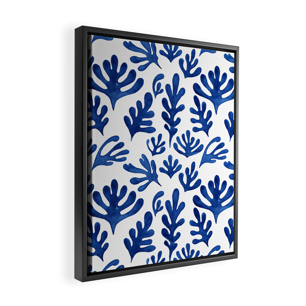 Matisse Blue Cut Outs Mid Century Modern Art Pattern Framed Canvas Print Gallery Image 2