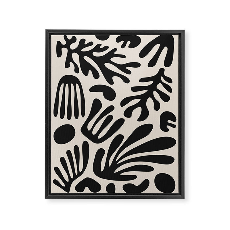 Matisse Cut Outs Ecru Beige Black Mid Century Modern Art Framed Canvas Print Gallery Image 6