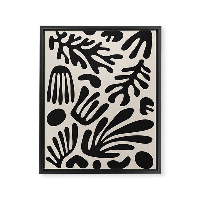 Matisse Cut Outs Ecru Beige Black Mid Century Modern Art Framed Canvas Print Gallery Image 1