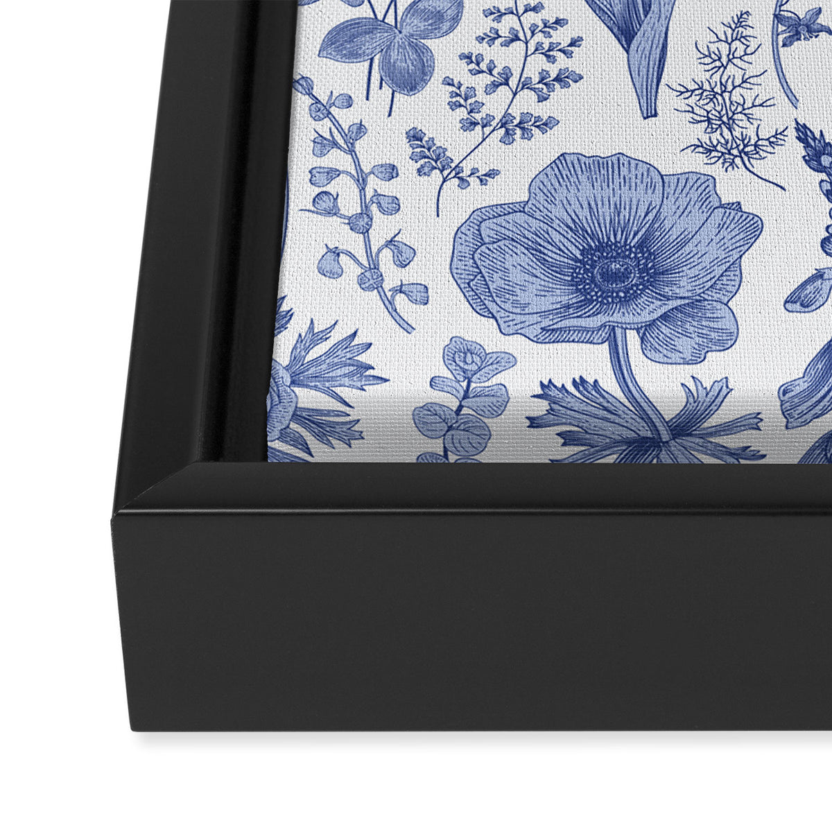 Meadow Magic Blooming Blue & White Wild Flower Floral Framed Canvas Print Gallery Image 3