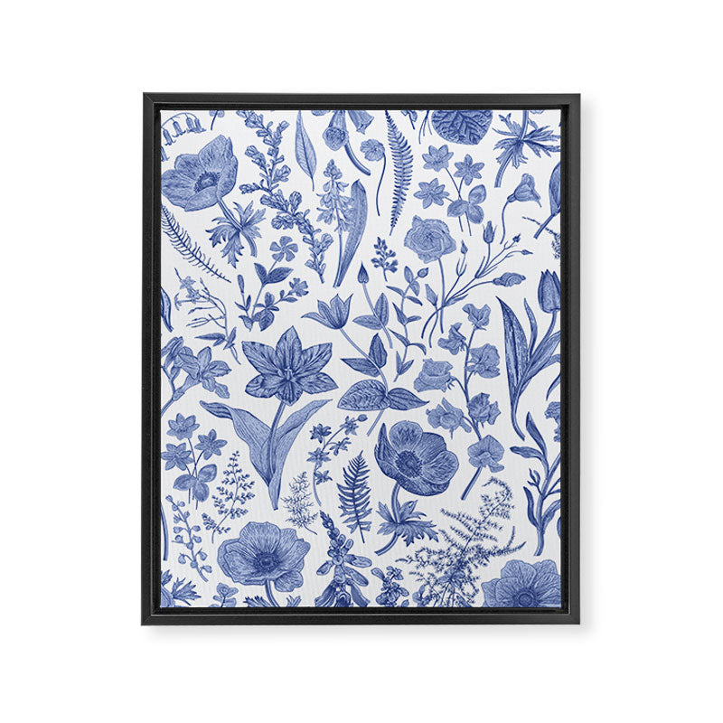 Meadow Magic Blooming Blue & White Wild Flower Floral Framed Canvas Print Gallery Image 8