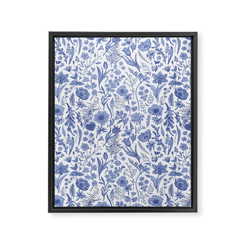 Meadow Magic Blooming Blue & White Wild Flower Floral Framed Canvas Print Gallery Image 8
