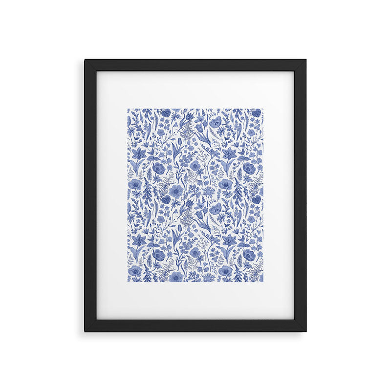 Meadow Magic Blooming Blue & White Wild Flower Floral Framed Art Print Gallery Image 6