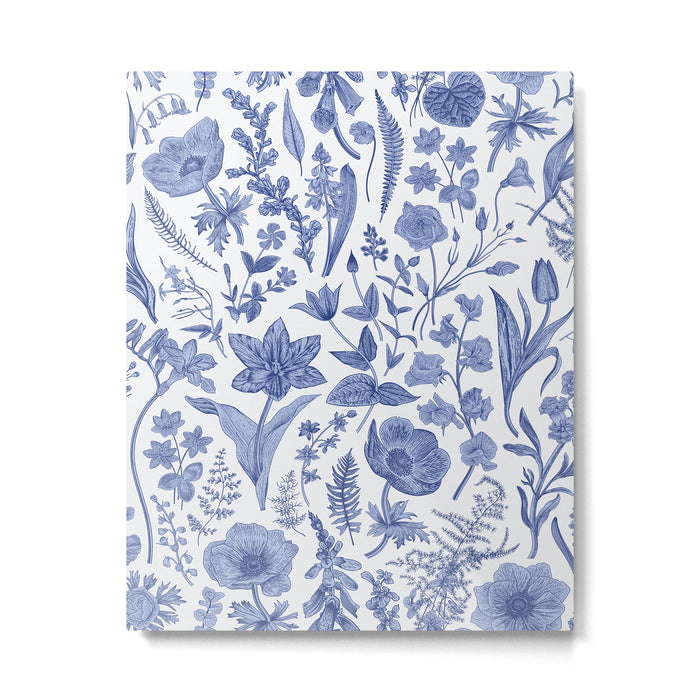 Meadow Magic Blooming Blue & White Wild Flower Floral Metal Print Gallery Image 1