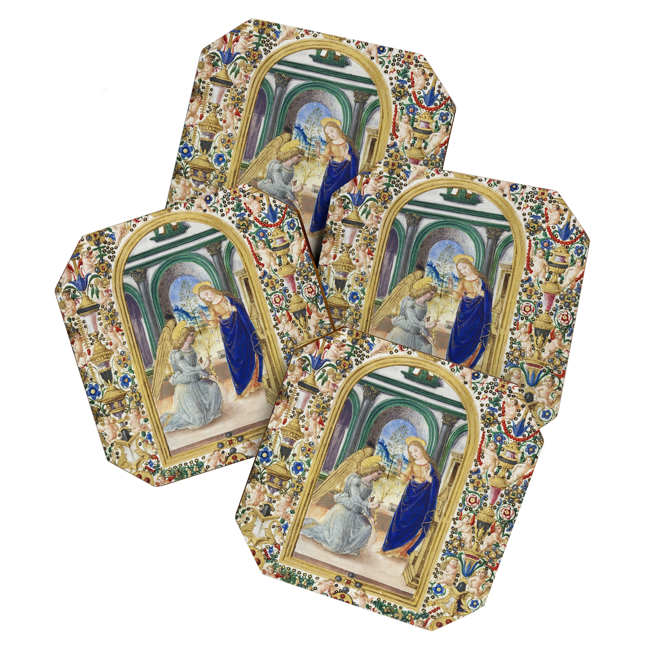 Medieval Nativity Christmas Bible Art 1485 Gold Festive Renaissance Painting Coaster Gallery Image 1