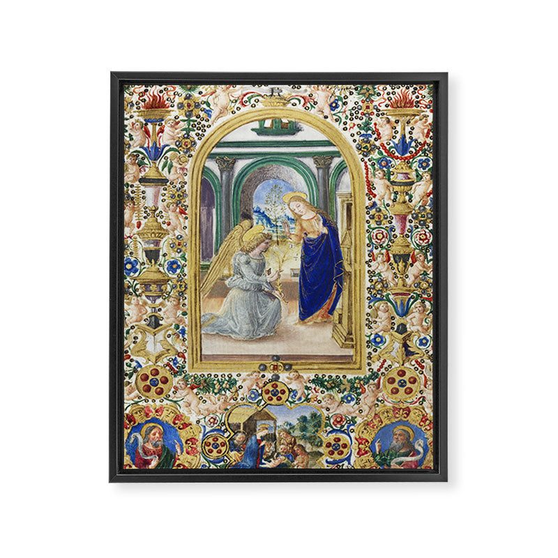 Medieval Nativity Christmas Bible Art 1485 Gold Festive Renaissance Painting Framed Canvas Print Gallery Image 6