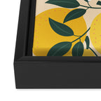 Mediterranean Lemons Zesty Blossom Mid Century Modern Print Pattern Framed Canvas Print Gallery Image 3