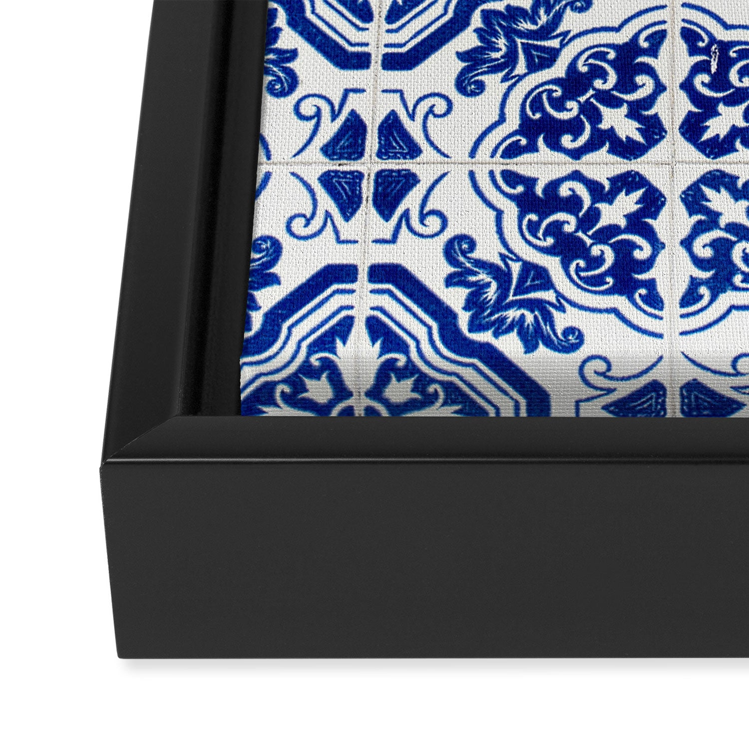 Mediterranean Tile Pattern Portuguese Azulejos Art Framed Canvas Print Gallery Image 3
