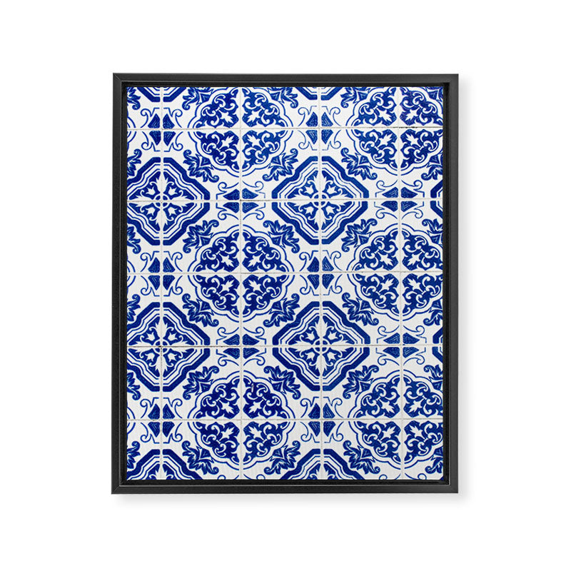 Mediterranean Tile Pattern Portuguese Azulejos Art Framed Canvas Print Gallery Image 6
