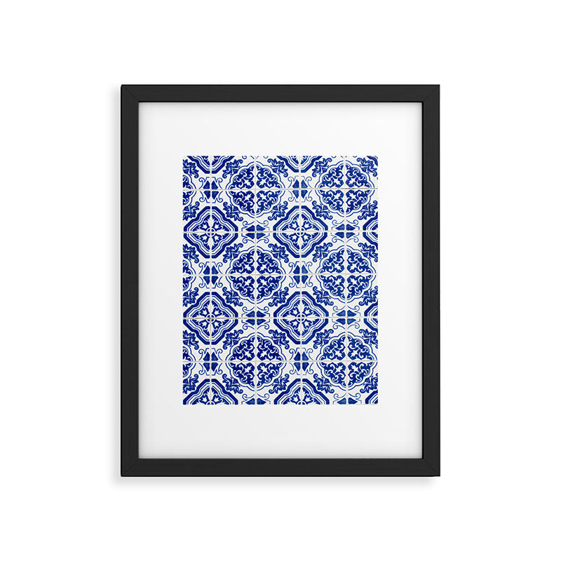 Mediterranean Tile Pattern Portuguese Azulejos Art Framed Art Print Gallery Image 5