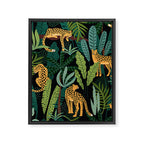 Midnight Leopard Jungle Framed Canvas Print Gallery Image 8