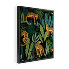 Midnight Leopard Jungle Framed Canvas Print Gallery Image 2