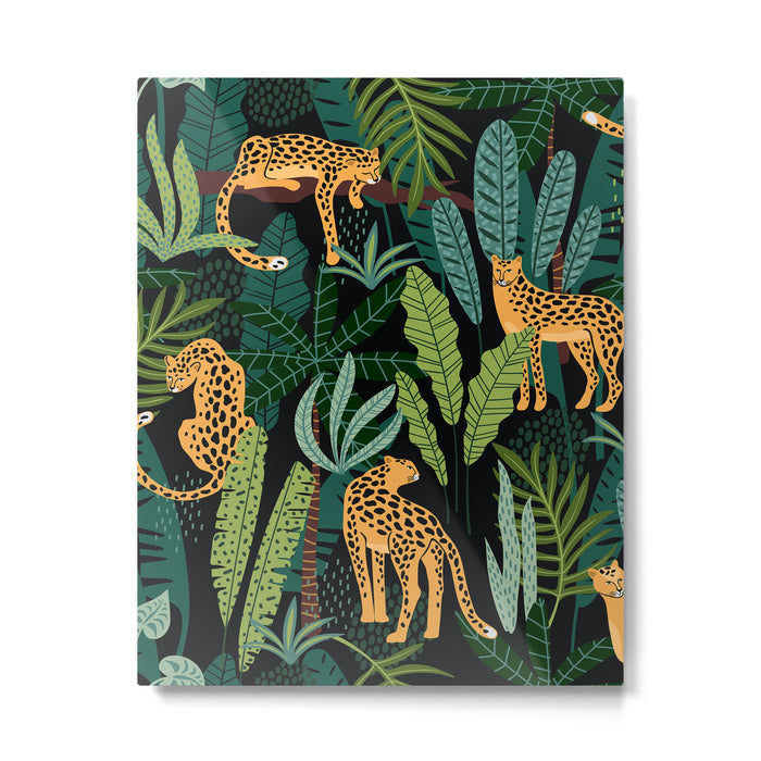 Midnight Leopard Jungle Metal Print Gallery Image 1