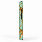 Mint Green Roaring Tiger Pattern iPhone Case Gallery Image 2
