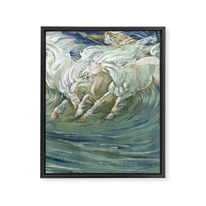 Neptune's Horses by Walter Crane Framed Canvas Print Gallery Image 1