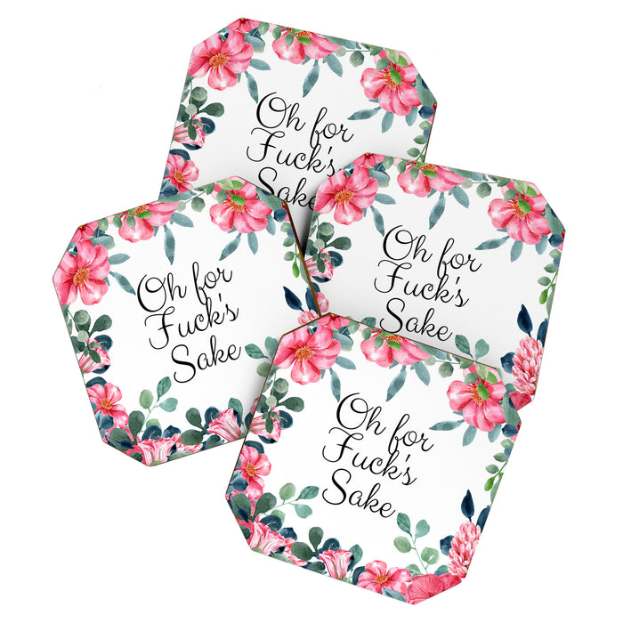 'Oh For Fuck's Sake' Pretty Sweary Floral Coaster Gallery Image 1