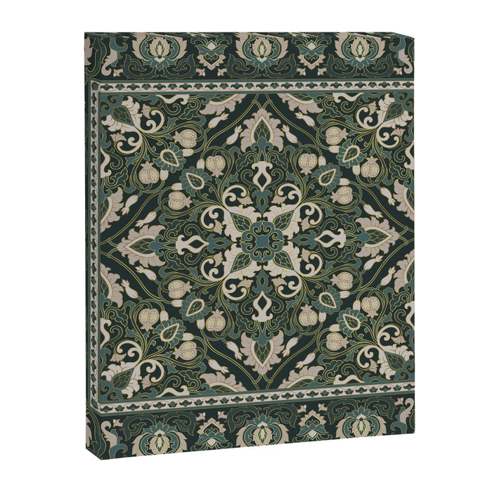 Ornamental Ethnic Bohemian Pattern VIII Emerald Gold Canvas Print Gallery Image 1