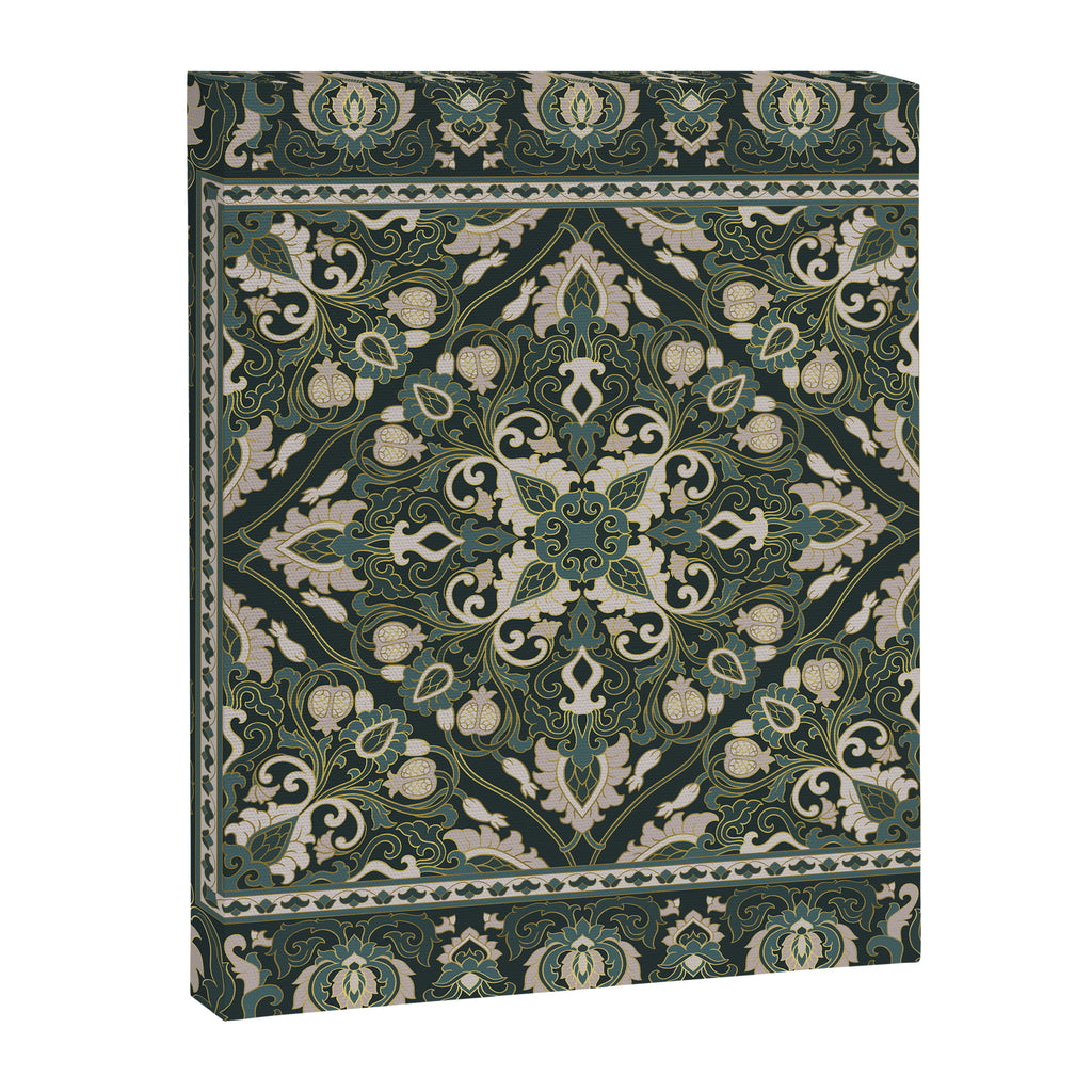 Ornamental Ethnic Bohemian Pattern VIII Emerald Gold Canvas Print Gallery Image 8