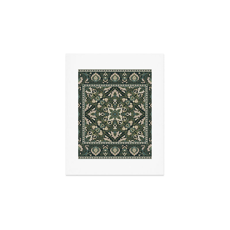 Ornamental Ethnic Bohemian Pattern VIII Emerald Gold Art Print Gallery Image 1
