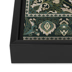 Ornamental Ethnic Bohemian Pattern VIII Emerald Gold Framed Canvas Print Gallery Image 3