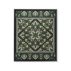 Ornamental Ethnic Bohemian Pattern VIII Emerald Gold Framed Canvas Print Gallery Image 8