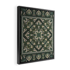 Ornamental Ethnic Bohemian Pattern VIII Emerald Gold Framed Canvas Print Gallery Image 2