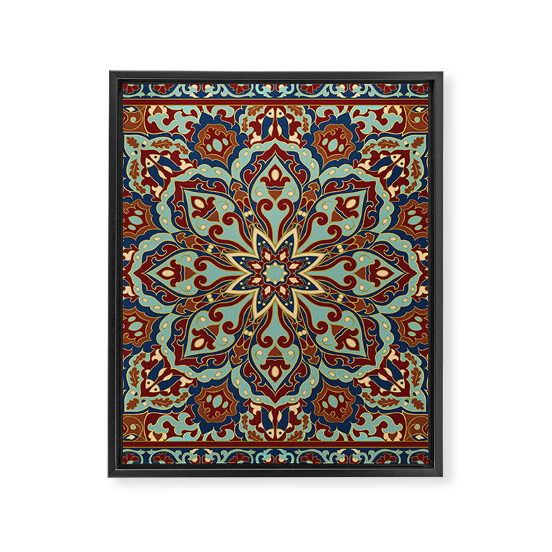 Ornamental Ethnic Bohemian Pattern V Sage Spice Framed Canvas Print Gallery Image 8