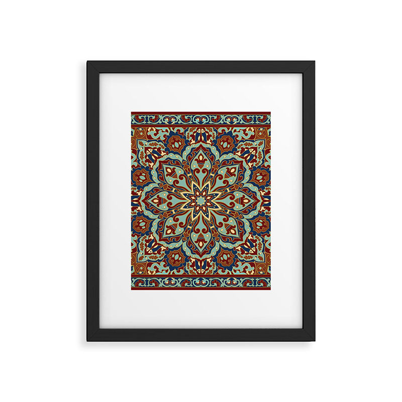 Ornamental Ethnic Bohemian Pattern V Sage Spice Framed Art Print Gallery Image 6