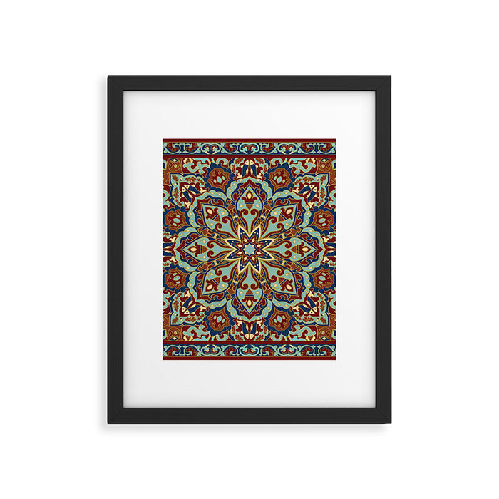 Ornamental Ethnic Bohemian Pattern V Sage Spice Framed Art Print Gallery Image 1