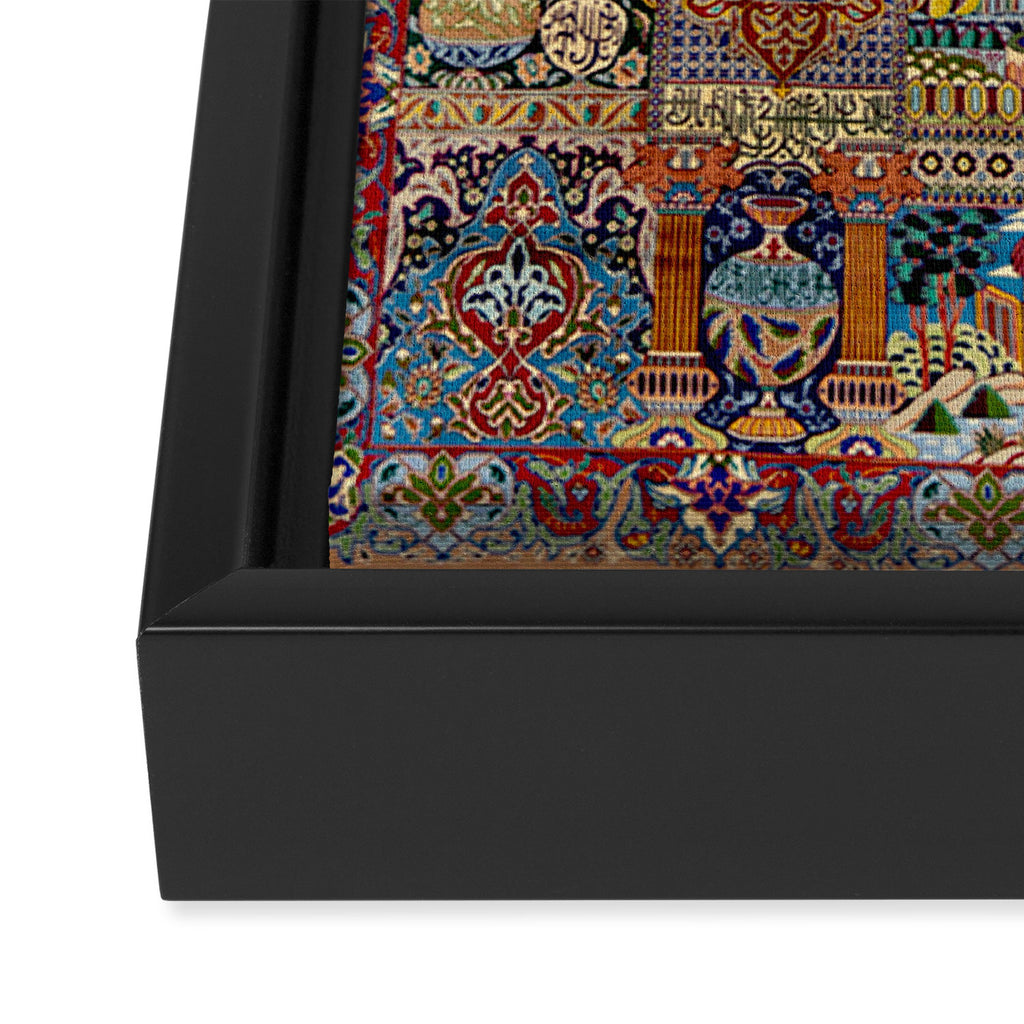 Ornate Antique Persian Kashmar Framed Canvas Print Gallery Image 3