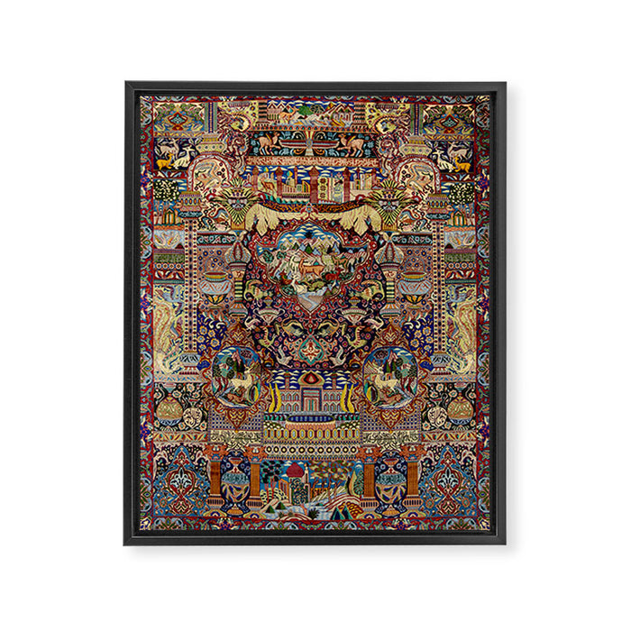 Ornate Antique Persian Kashmar Framed Canvas Print Gallery Image 1