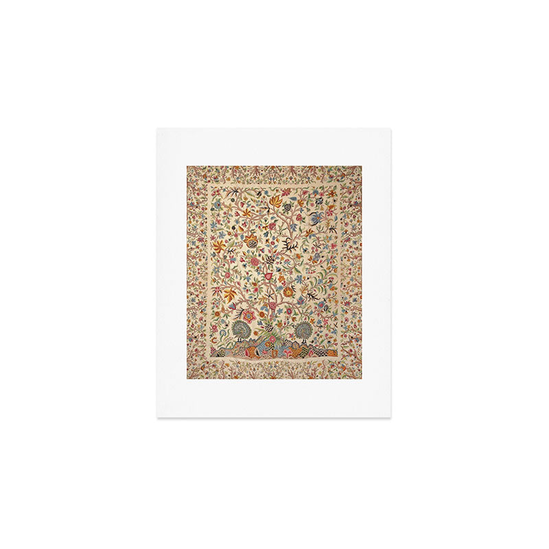 Ornate Kashmir Crewelwork Indian Palampore  Art Print Gallery Image 1