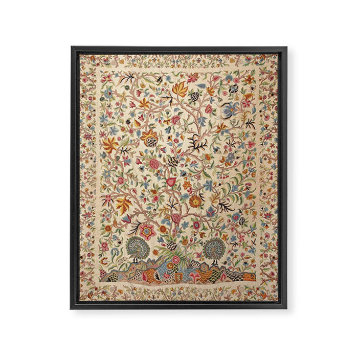 Ornate Kashmir Crewelwork Indian Palampore  Framed Canvas Print Gallery Image 1