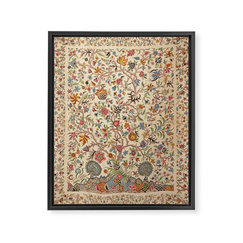 Ornate Kashmir Crewelwork Indian Palampore  Framed Canvas Print Gallery Image 3