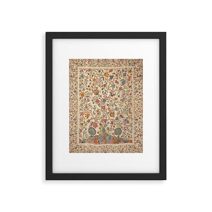 Ornate Kashmir Crewelwork Indian Palampore  Framed Art Print Gallery Image 1