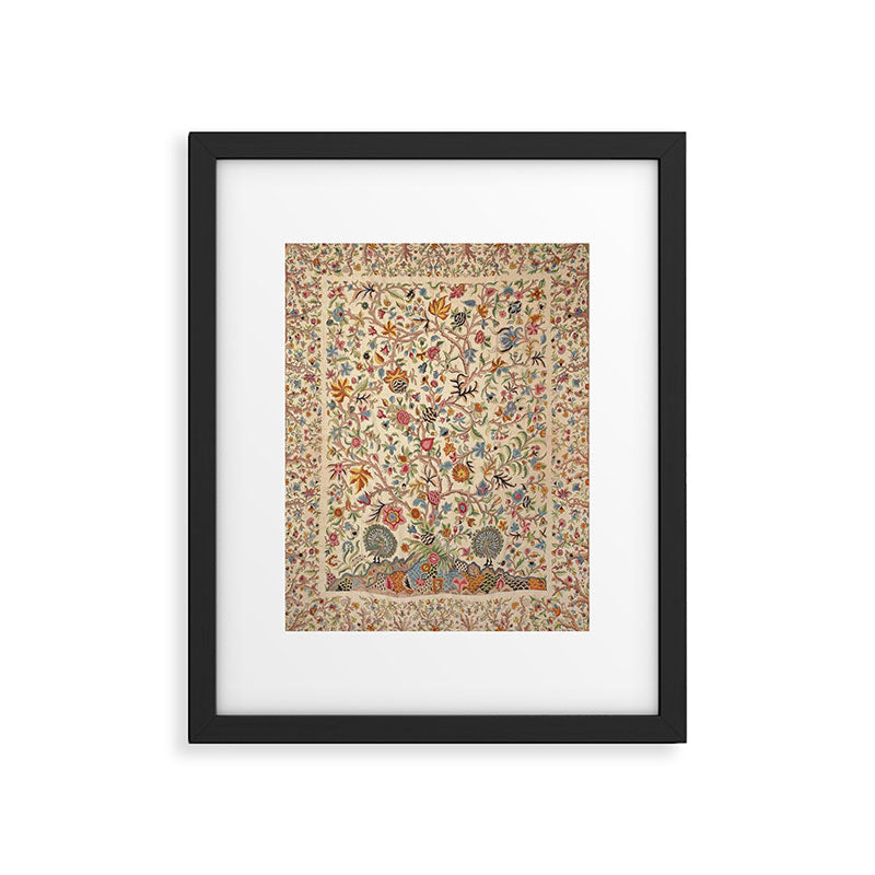 Ornate Kashmir Crewelwork Indian Palampore  Framed Art Print Gallery Image 4
