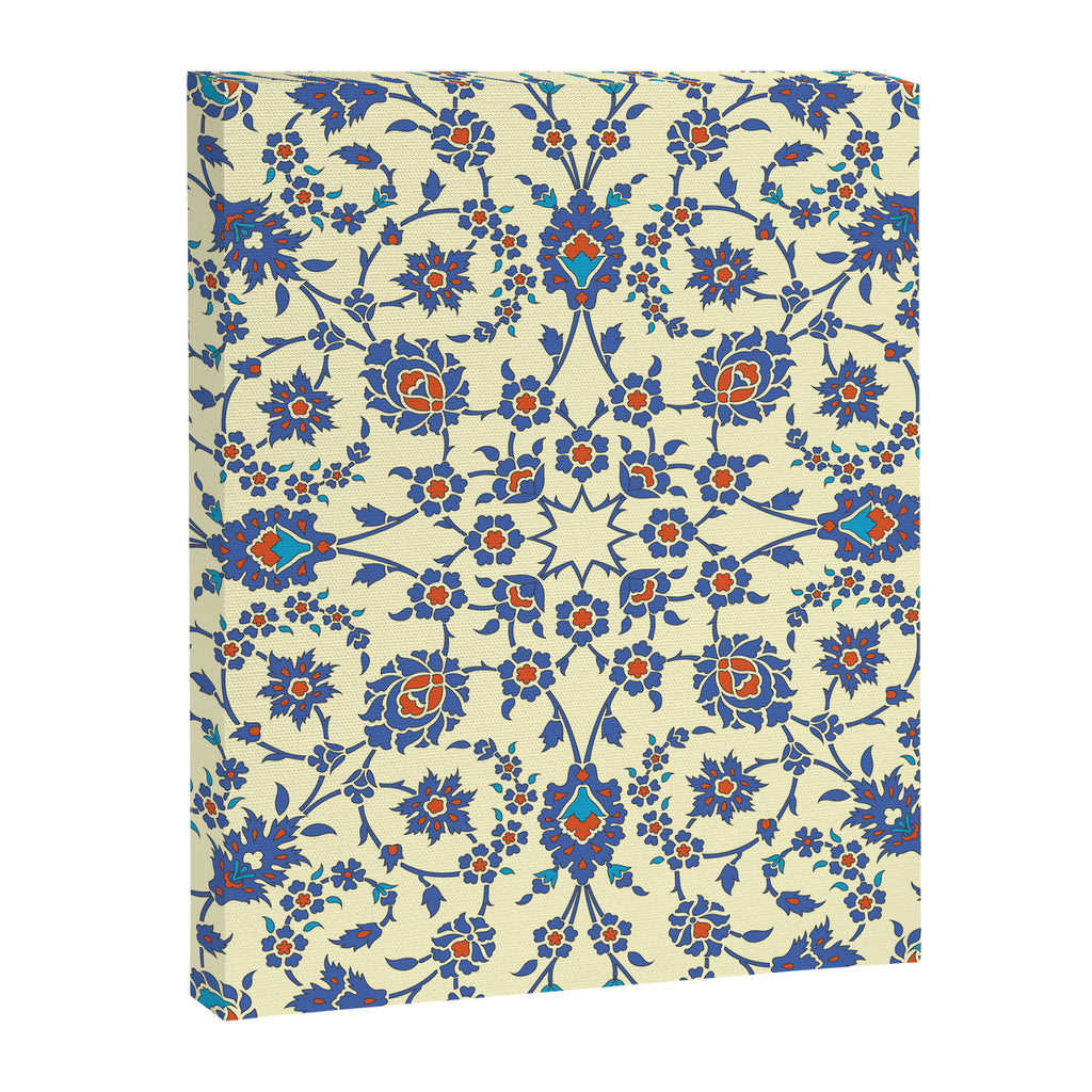 Ottoman Arabesque Floral Pattern Lemon Blue Turquoise & Red Canvas Print Gallery Image 8